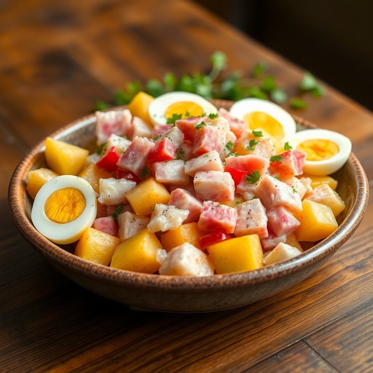 Ensalada Templada de Patatas, Atún y Cangrejo