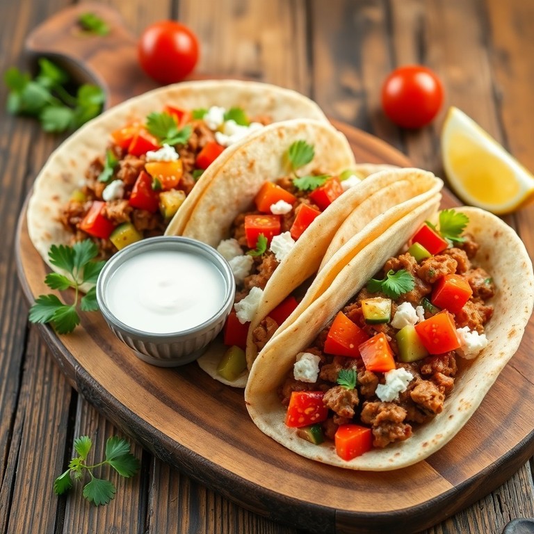 Tacos de Hachis Sauté Méditerranéen