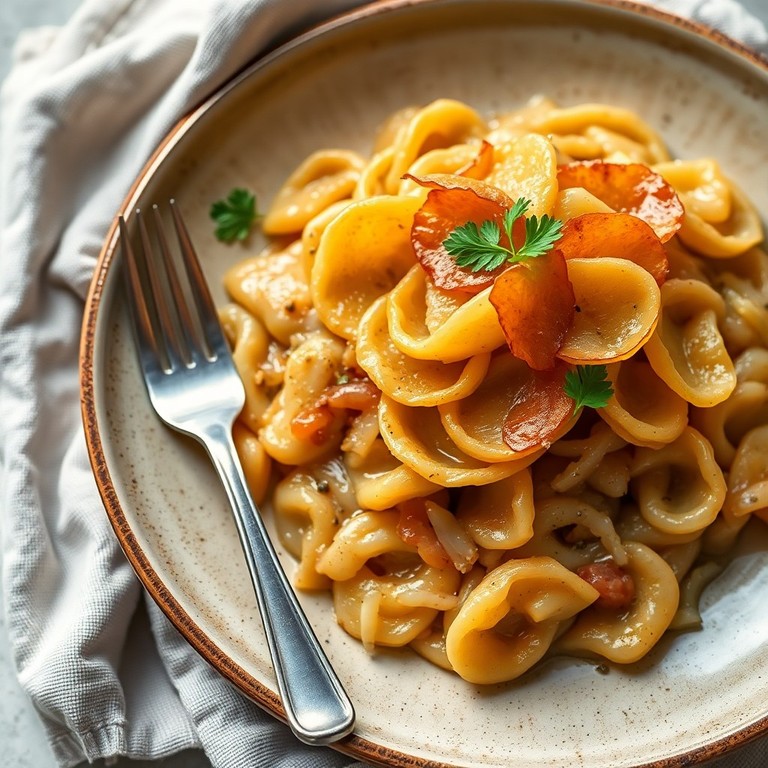 Herzhaftes Sauerkraut mit knusprigen Kartoffelnudeln