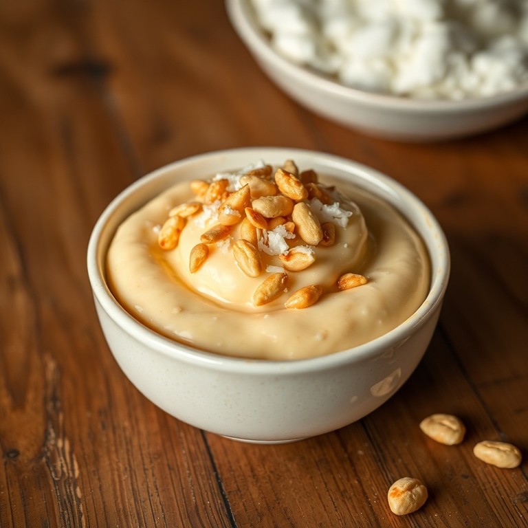 Canjica Cremosa com Coco e Amendoim Torrado Triturado Extra Crocante