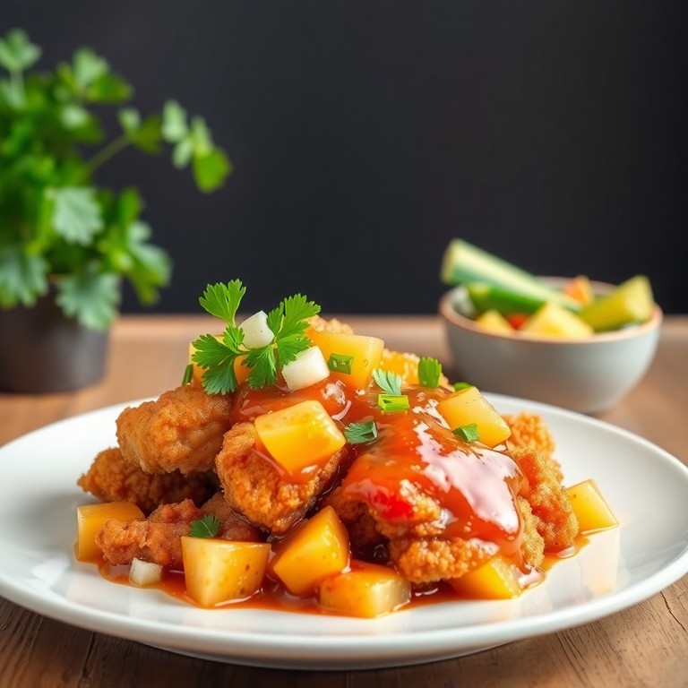 Asiatisches Hähnchenschnitzel mit Süß-Sauer-Sauce (laktosefrei, ohne Paprika)