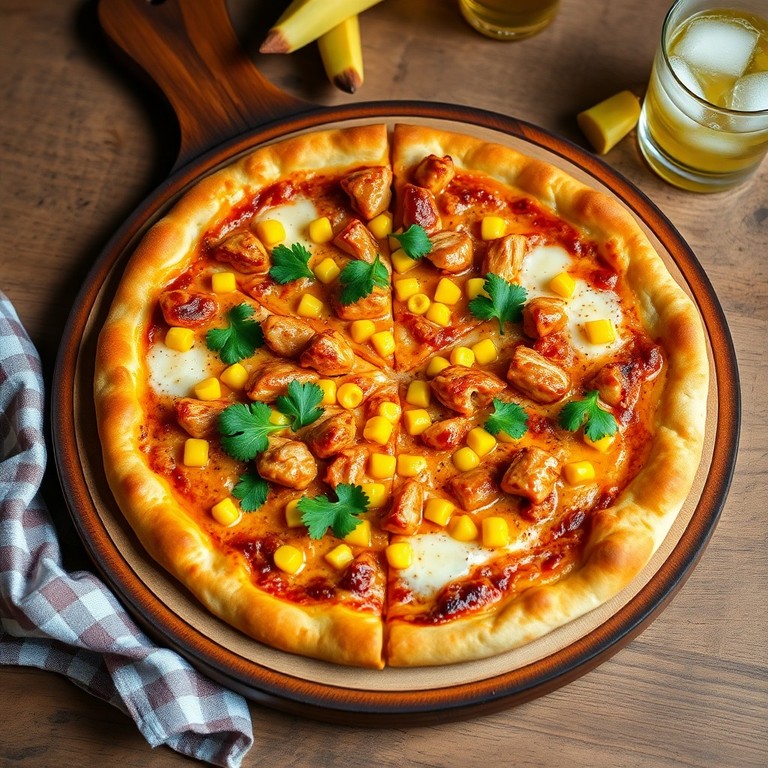 Pizza de Pollo a la Barbacoa y Maíz