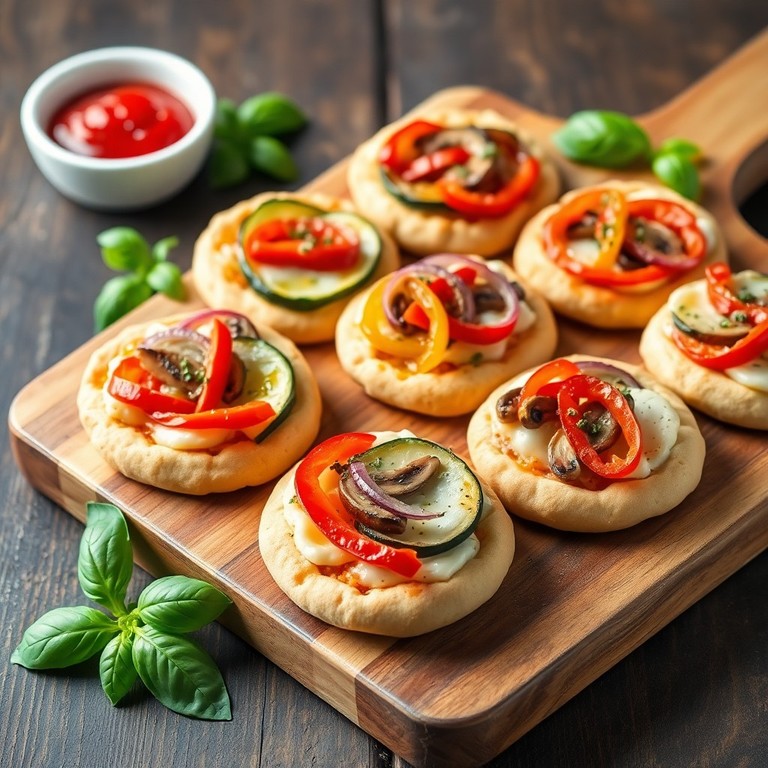 Mini Pizzas de Masa Integral y Verduras