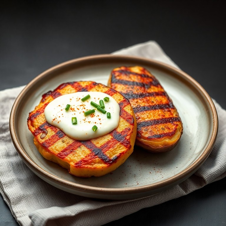 Galette de Tofu Nature à la Grille avec Pommes de Terre Rôties et Sauce Fromage Blanc
