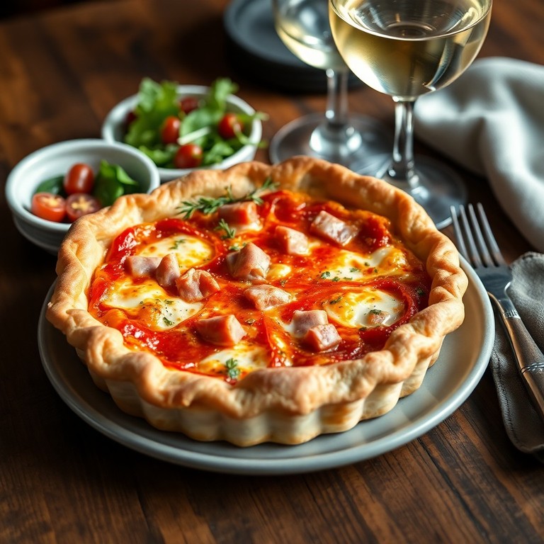 Tomaten-Käse-Quiche mit Schinken