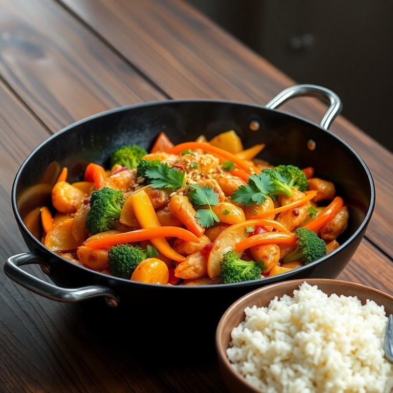 Salteado oriental de pollo y verduras