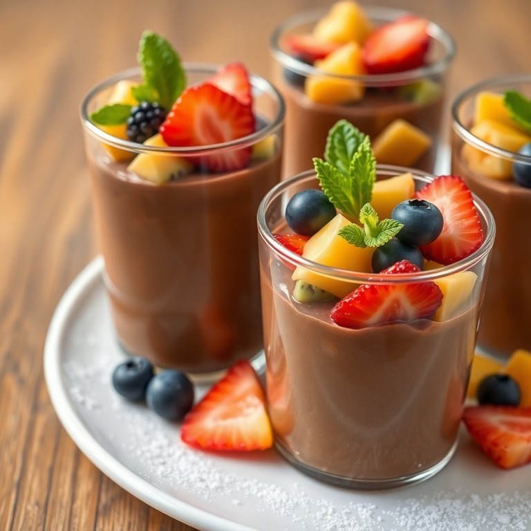 Mousse de Chocolate sem Glúten com Frutas