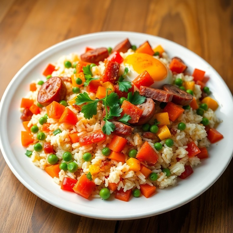 Arroz à Grega com Linguiça e Legumes