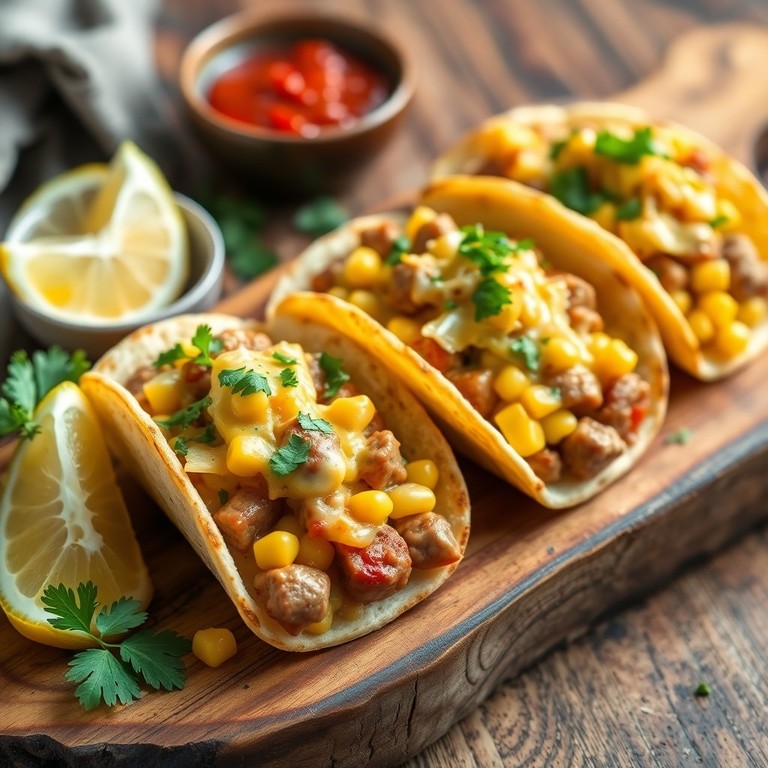 Kremalı Mısır ve Sosisli Ekmek Taco'ları