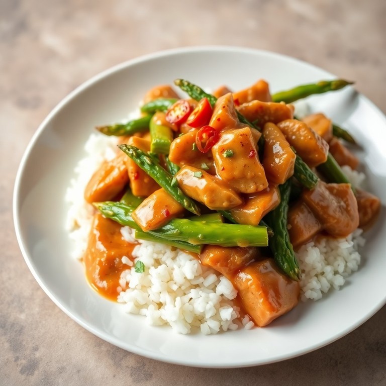 Stir-Fried Pork and Asparagus with Peanut Sauce