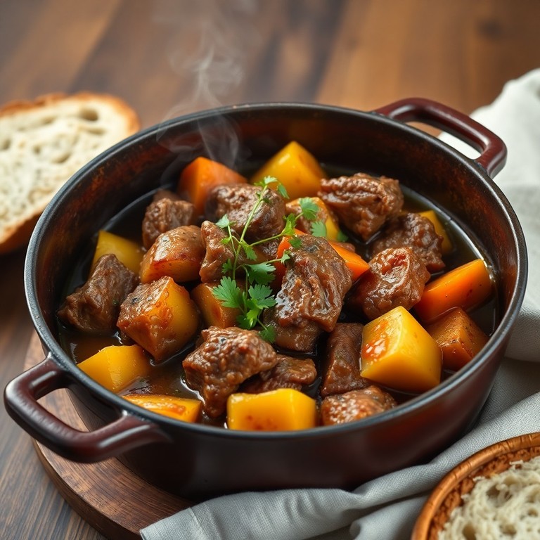 Stoofpot met Schouderham, Wortelen en Aardappelen (Met Extra Bouillon)