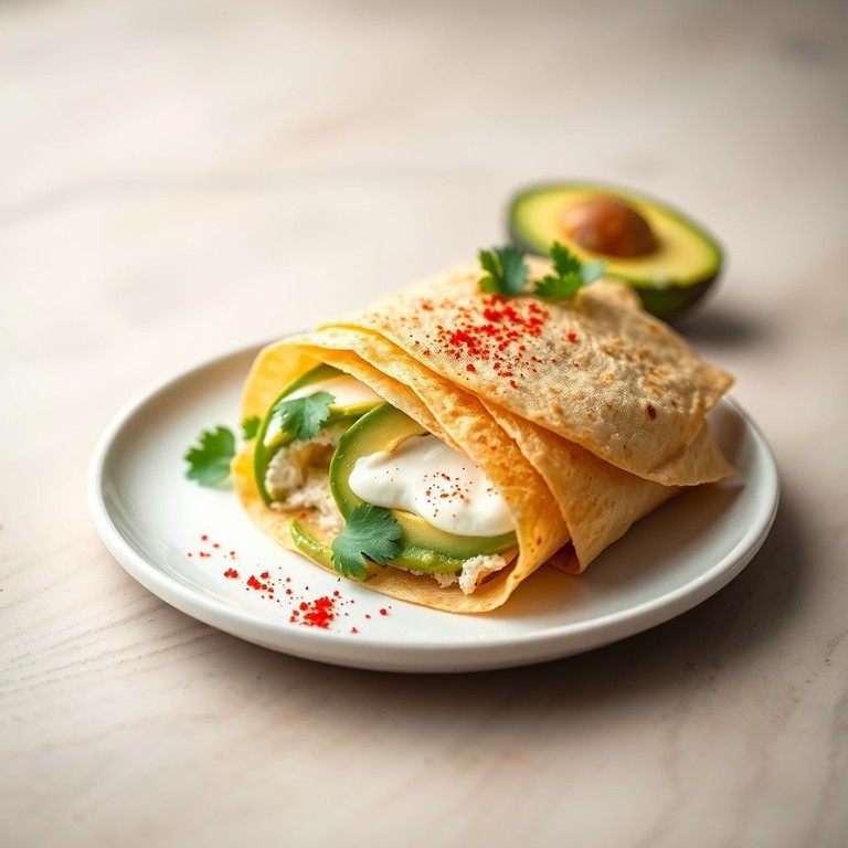 Tortilla de Aguacate y Queso Crema