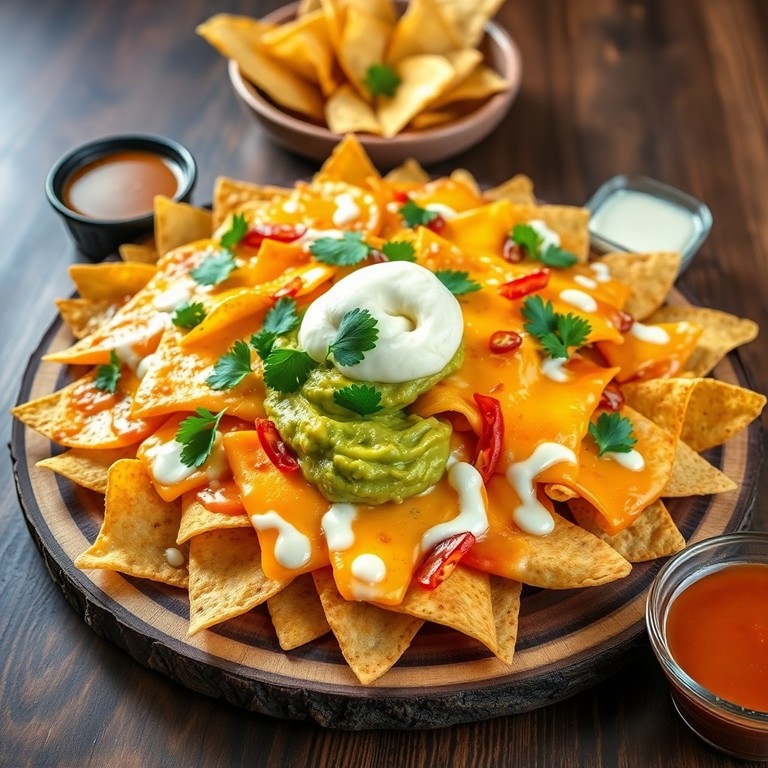 Ovengebakken Kaasnachos met Guacamole en Witte Saus
