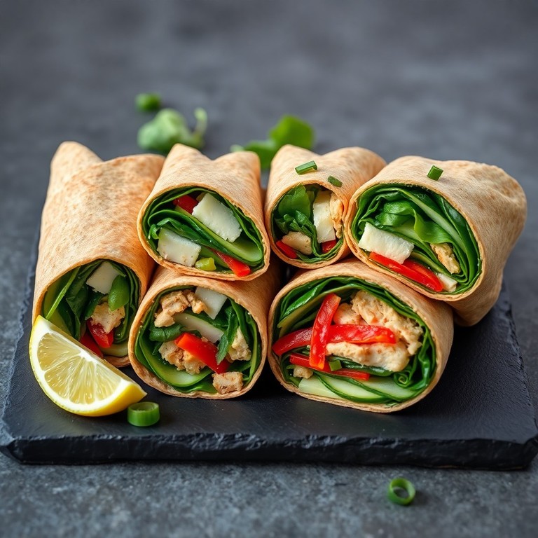 Gerookte Kip Wraps met Roomkaas en Spinazie