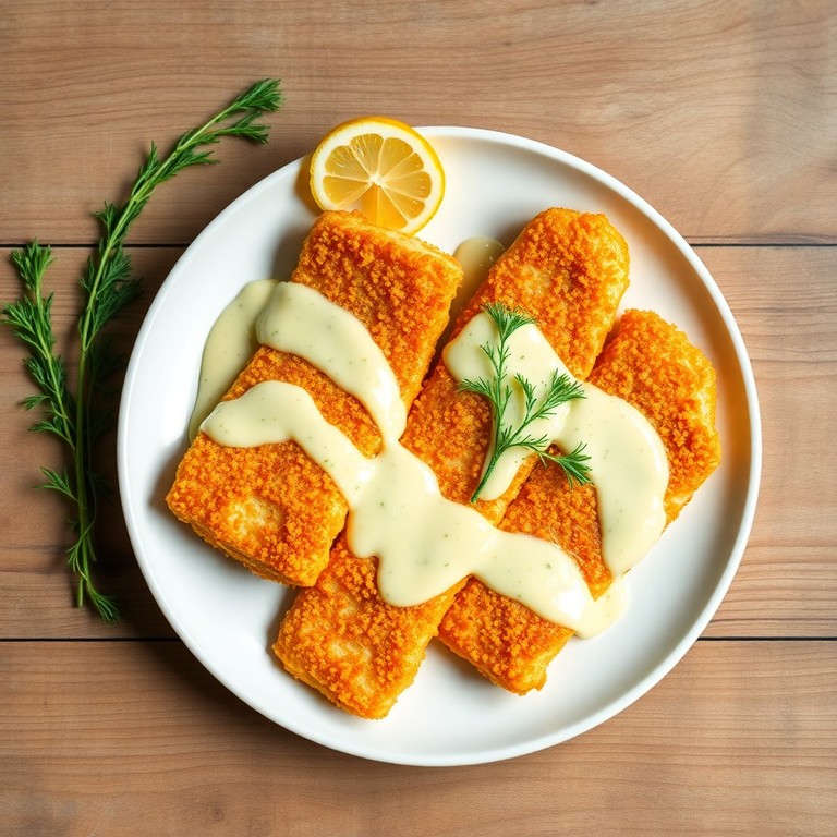 Knuspriger Rotbarsch mit Zitronen-Dill-Soße
