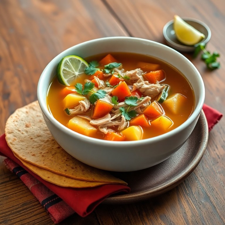 Sopa de pollo estilo tradicional