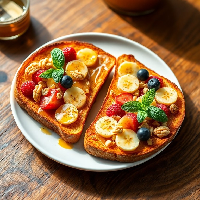 Sweet and Savory Sourdough Toast with Honey and Nuts