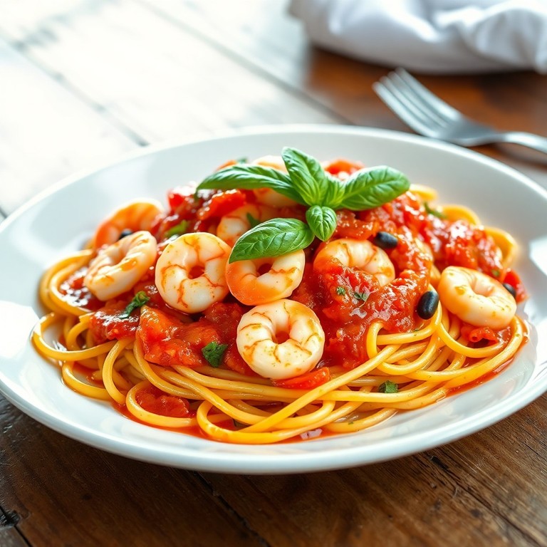 Spaghetti ai Gamberetti in Salsa di Pomodoro e Basilico