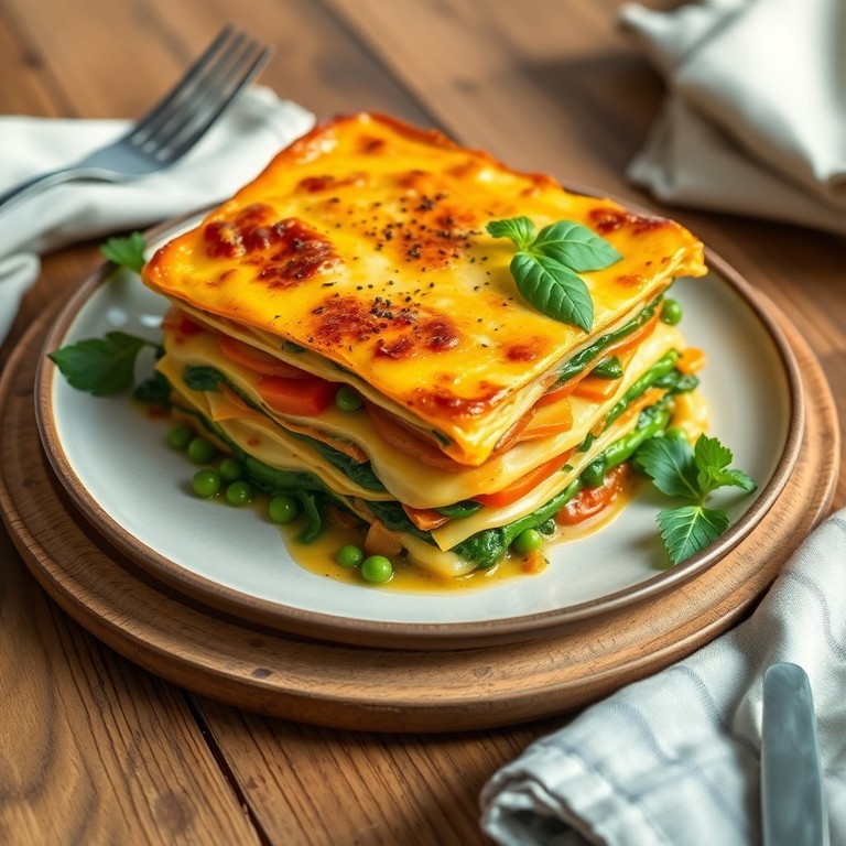 Lasaña de Acelga y Verduras con Bechamel Vegana