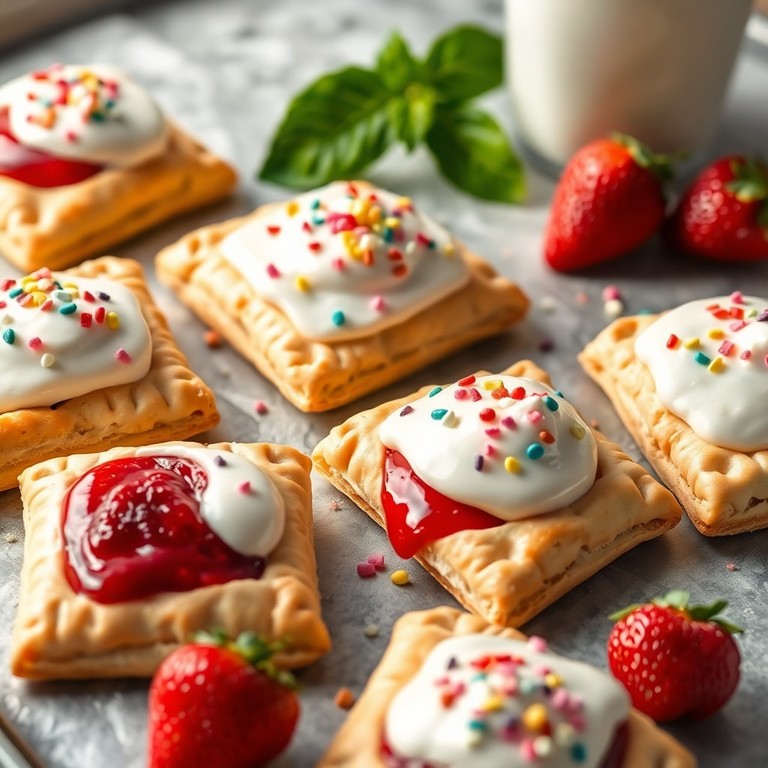 Gezonde Gevulde Aardbei-Protein Pop-Tarts met Yoghurt Frosting