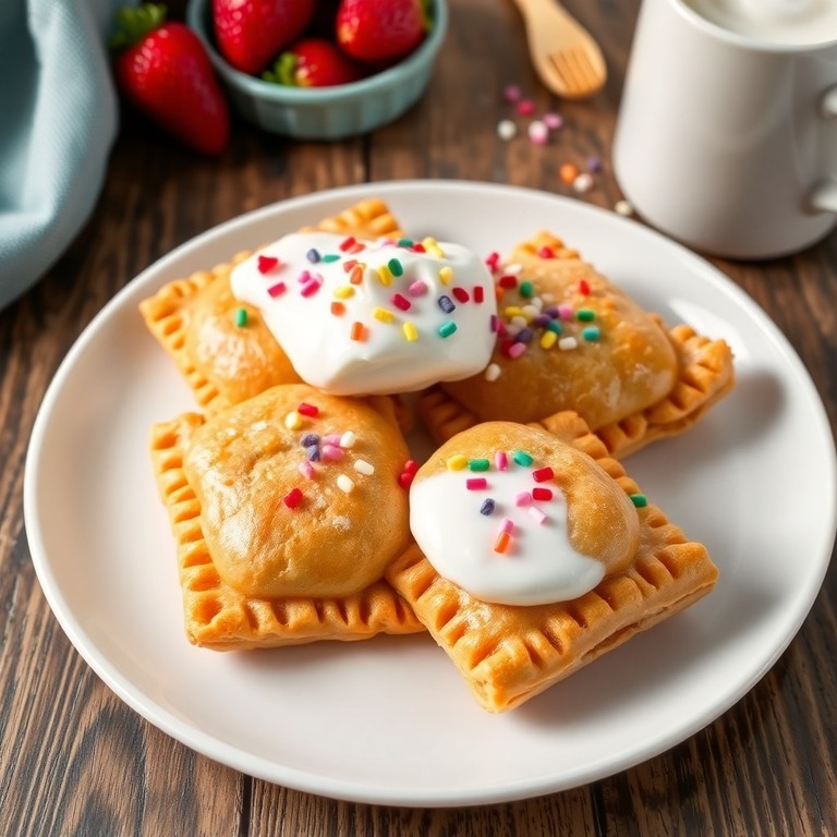 Gezonde Gevulde Aardbei-Protein Pop-Tarts uit de Airfryer met Yoghurt Frosting