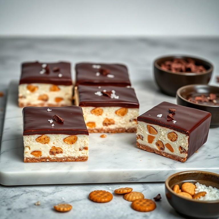 Gezonde Cheesecake Proteïne Bars met Chocolade Topping