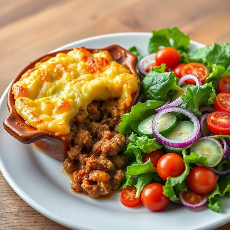 Shepherd's Pie with a Fresh Garden Salad