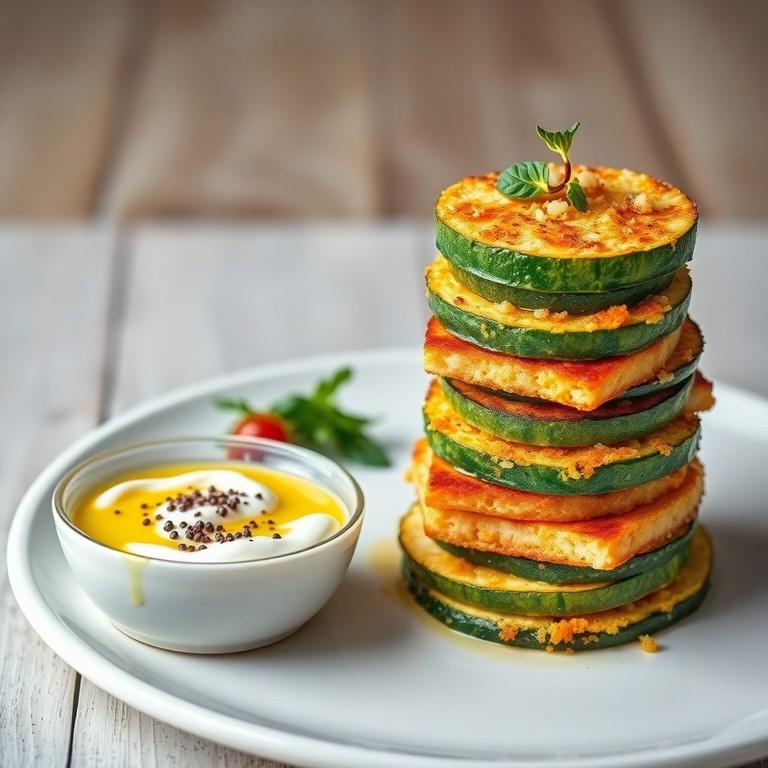 Torre di zucchine gratinate con yogurt speziato