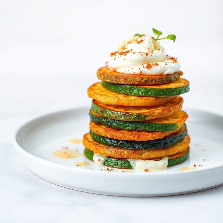 Torre di zucchine gratinate con yogurt speziato