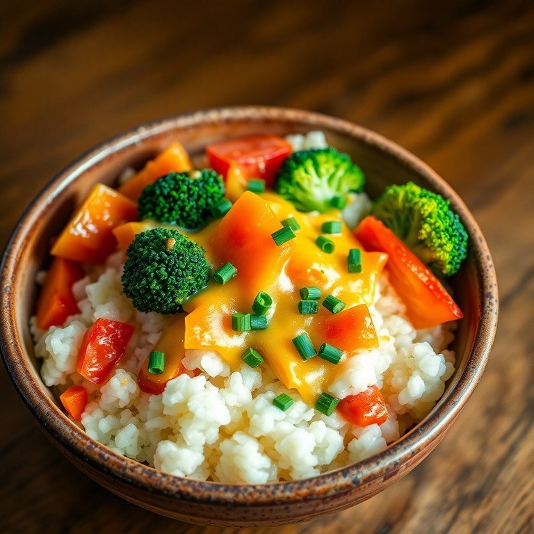 Bowl de riz crémeux aux légumes et fromage