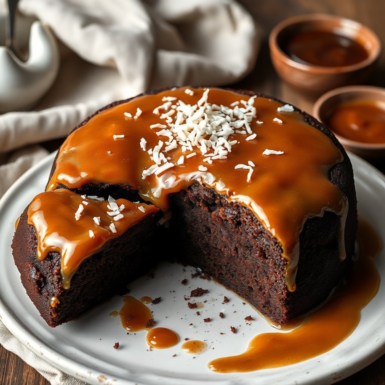 Gâteau Caramel-Chocolat à la Noix de Coco