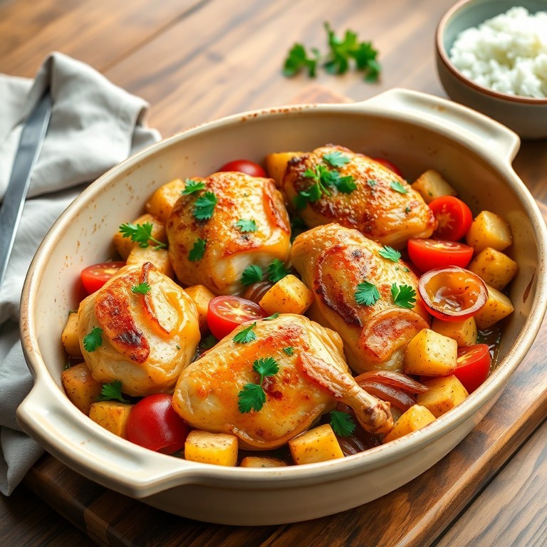 Frango ao Forno com Batatas e Tomate