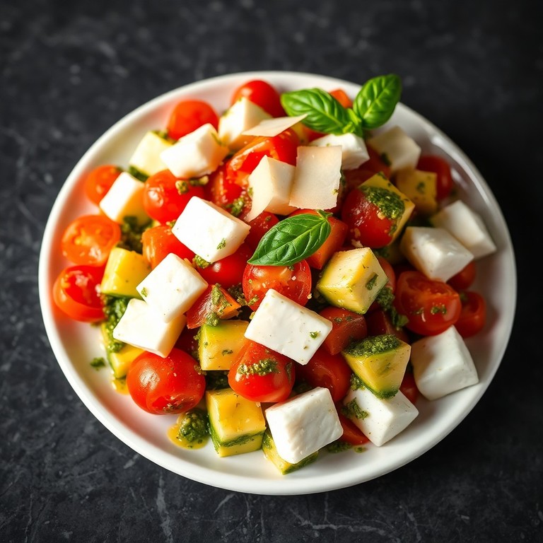 Ensalada Mediterránea de Tomates y Aguacate con Parmesano