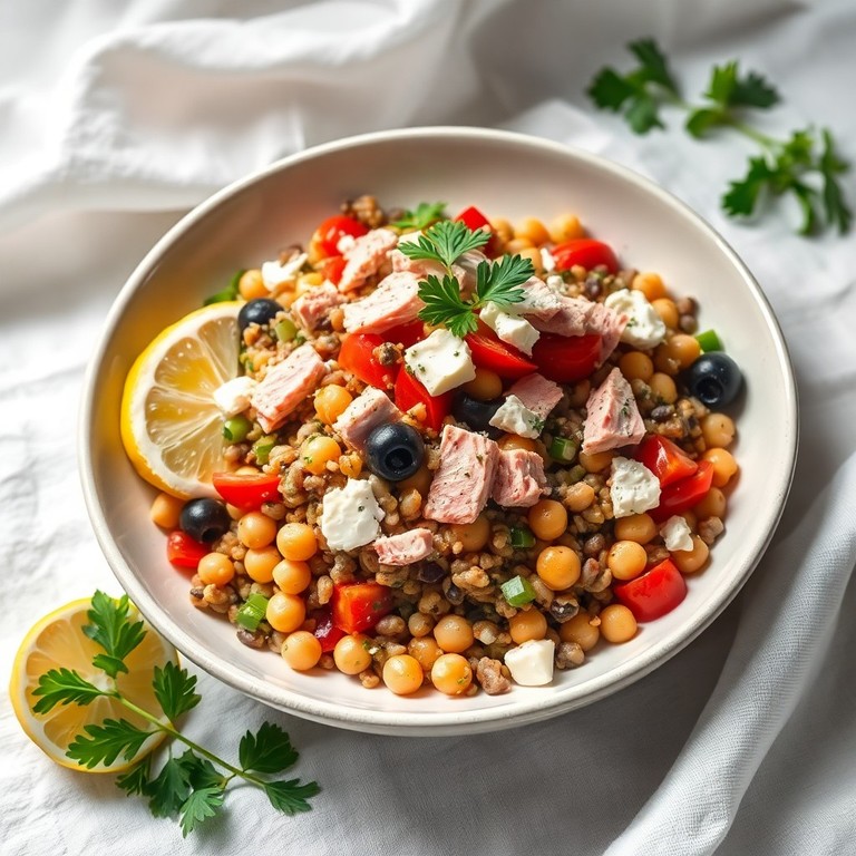Ensalada Mediterránea de Atún y Granos