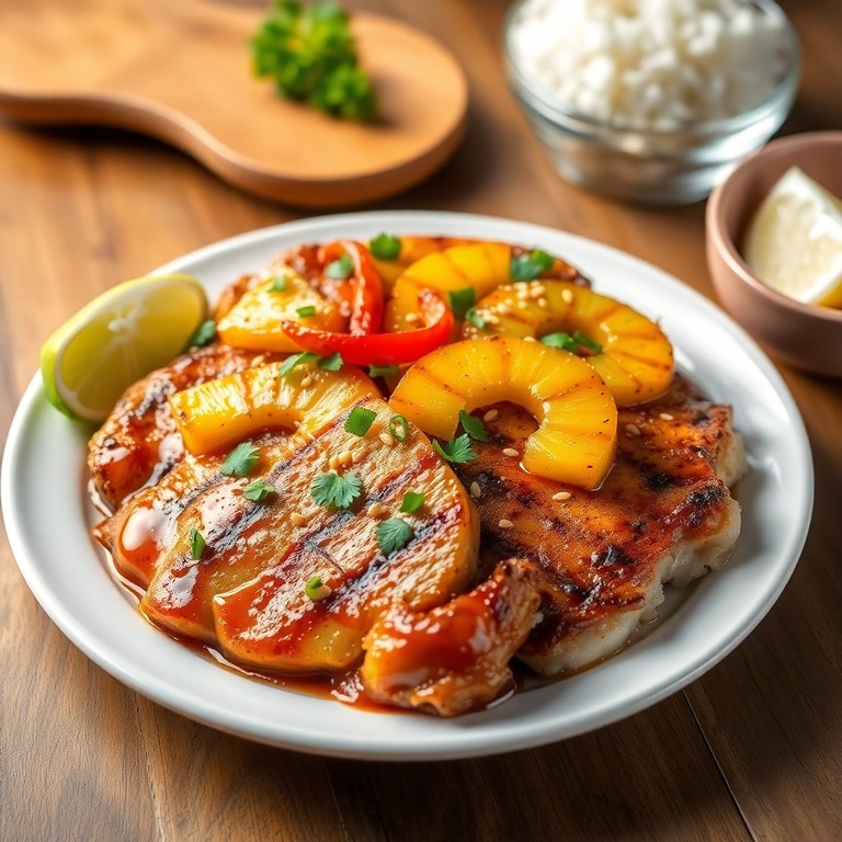 Hawaiianisches Hähnchensteak mit Ananas und Teriyaki