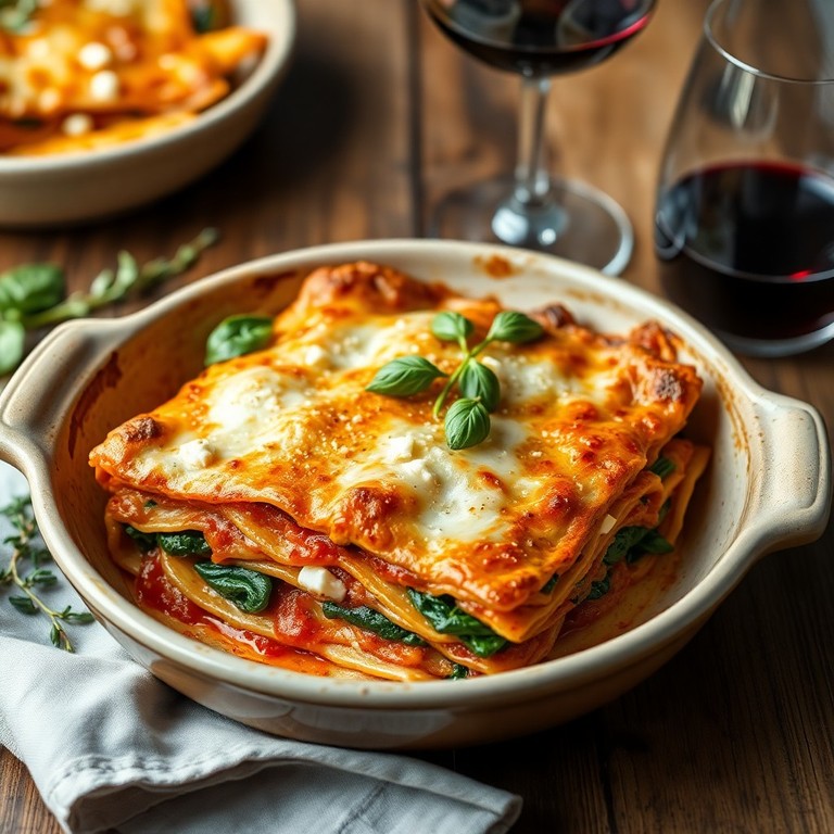 Spinat-Feta-Lasagne