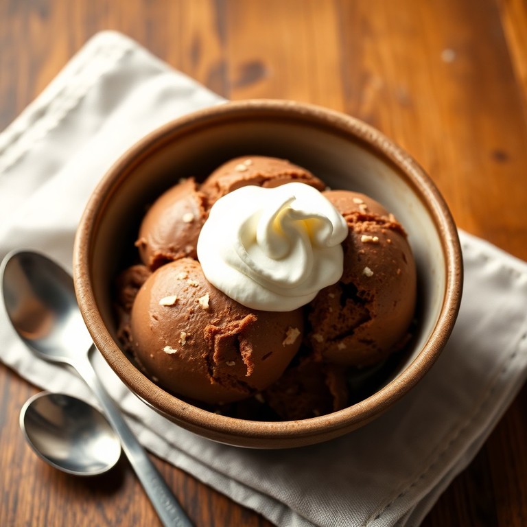 Klassisk choklad- och kokosglass med vispgrädde