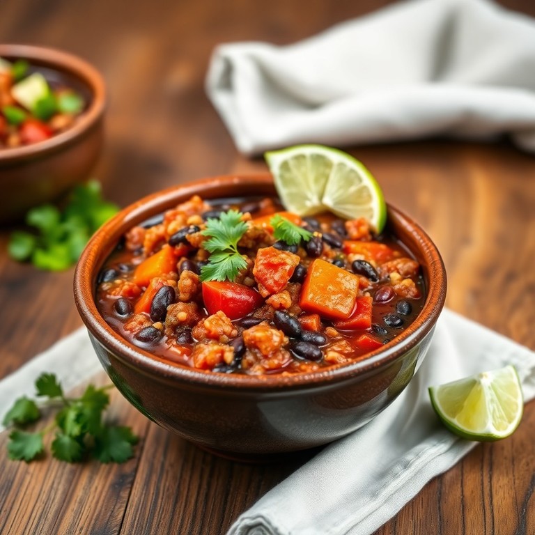 Chili sin carne aux haricots noirs et quinoa