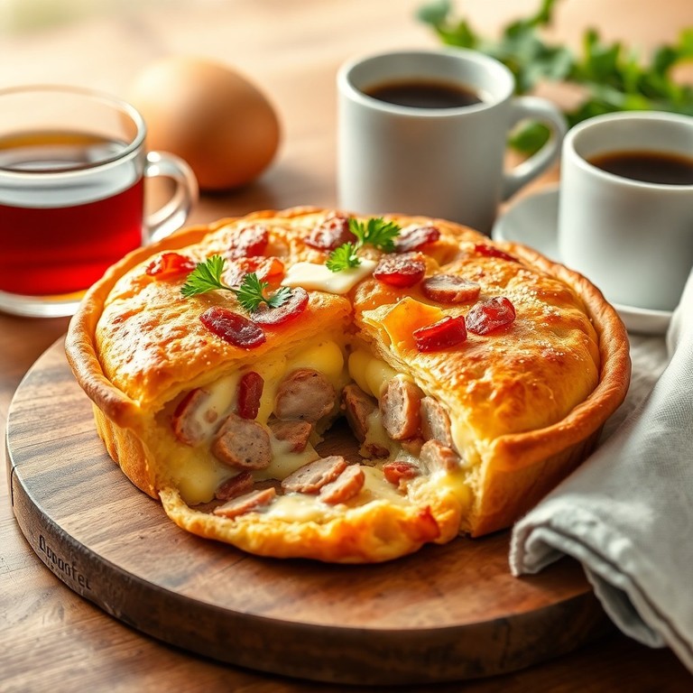 Torta de Café da Manhã com Bacon e Salsicha