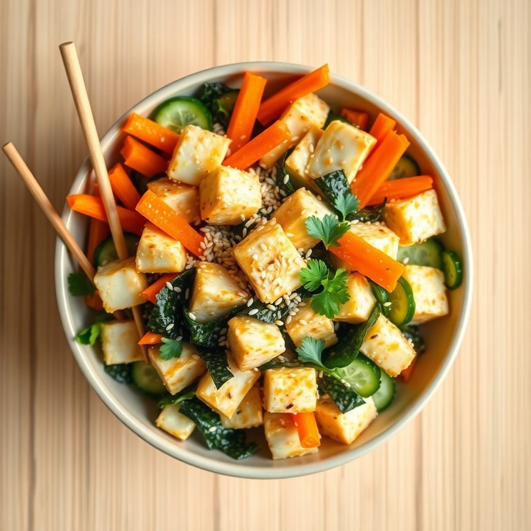 Tofu-Salat mit Sesam und Algen
