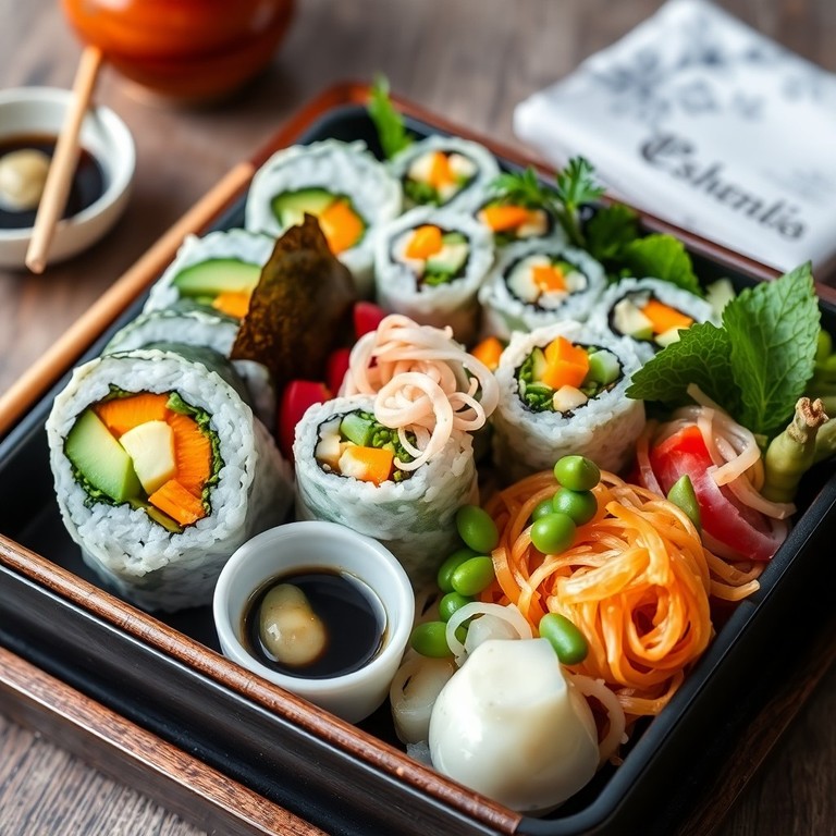 Vegan Sushi Bento Vielfalt