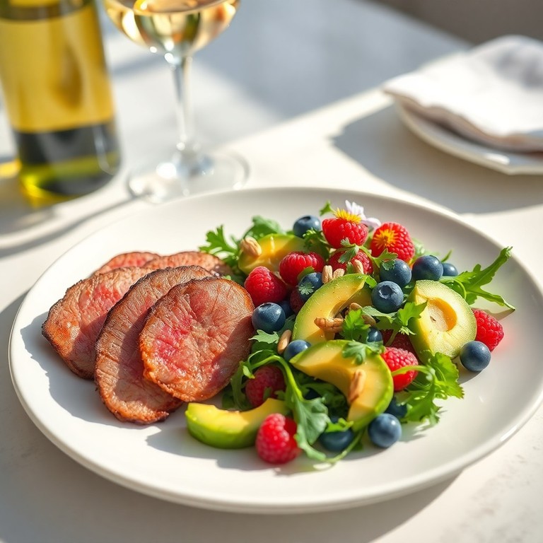 Zartes Rehfilet mit Beeren-Avocado-Salat