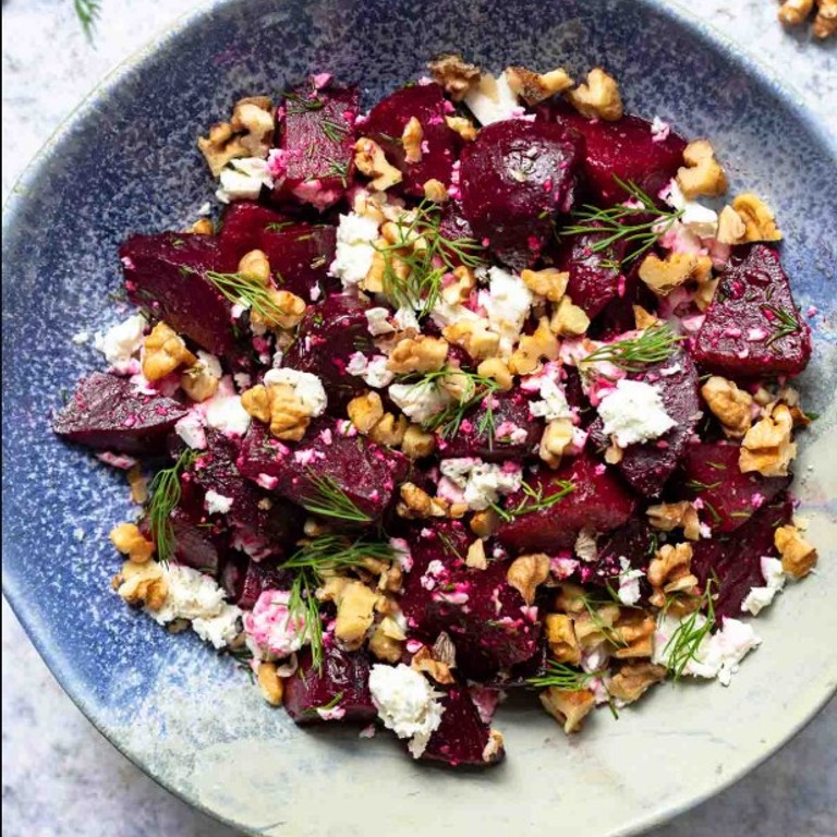 Beet, Walnut, and Feta salad