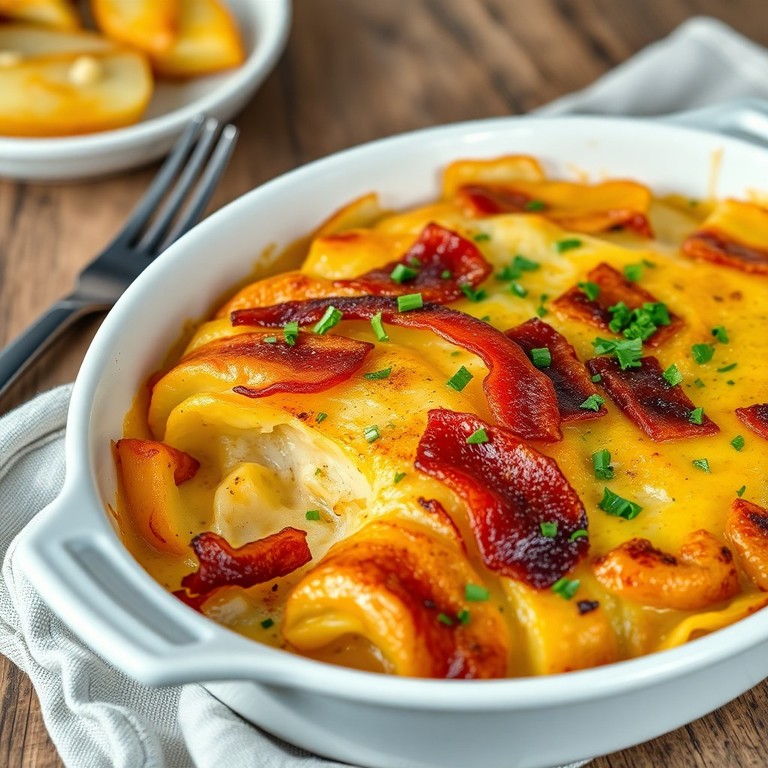 Baconsurroundad potatisgratäng med örter