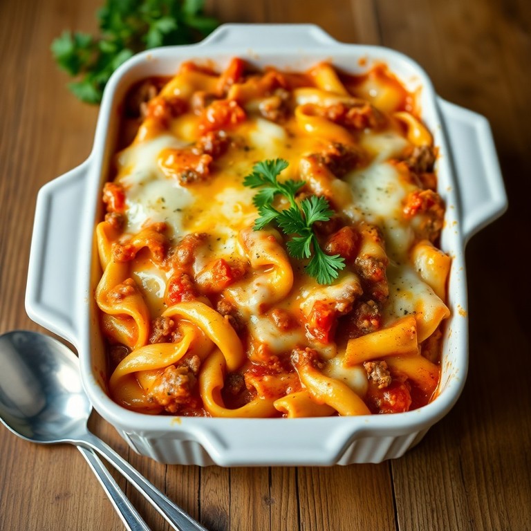 Classic Beef Hamburger Pasta Bake