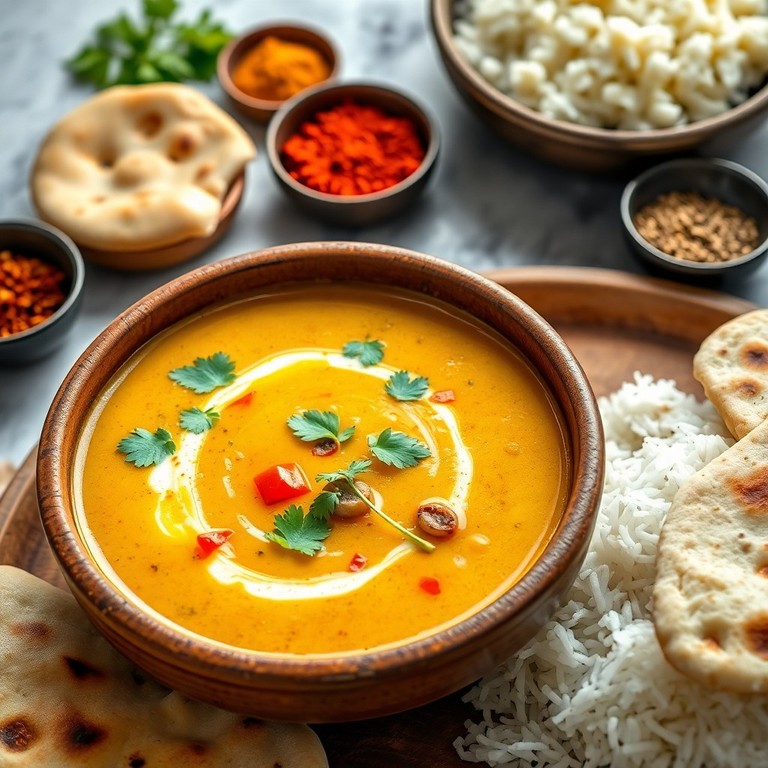 Indisches Dal mit Garam Masala und Koriander