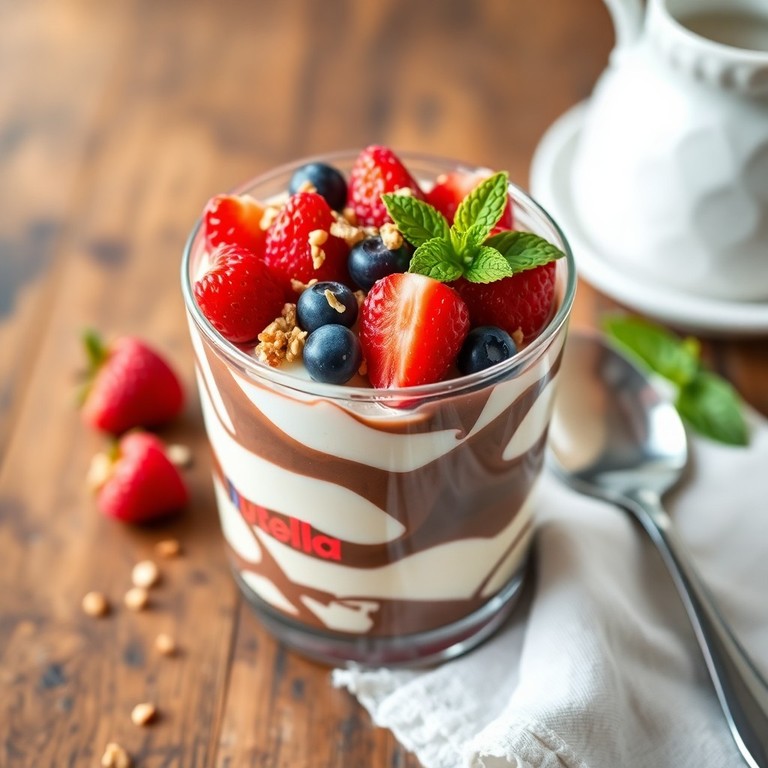 Nutella-Joghurt-Parfait mit Beeren