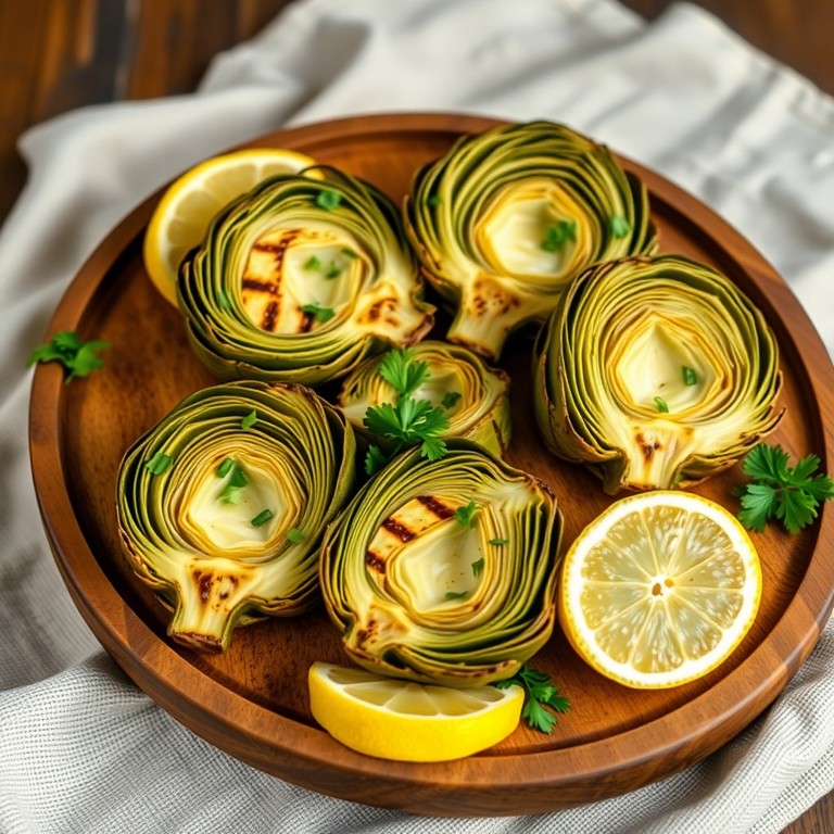 Corazones de Alcachofa a la Parrilla con Limón y Aceite de Oliva