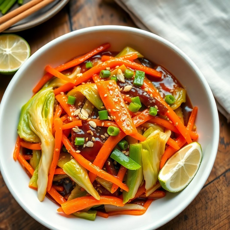 Roerbak Spitskool en Wortel met Gember en Knoflook