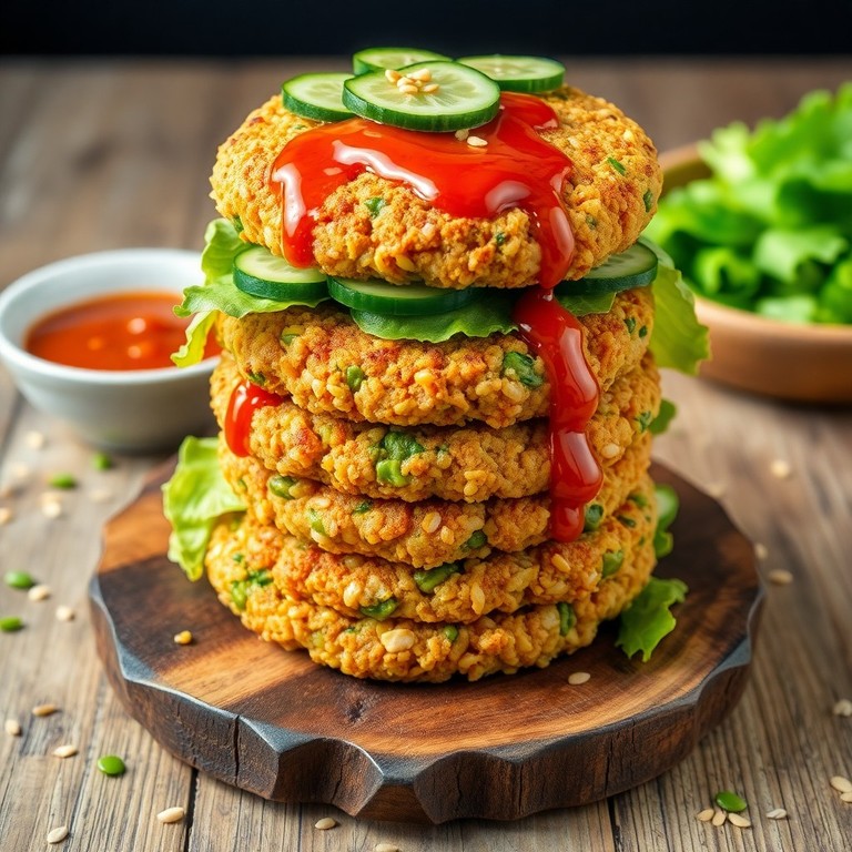 Edamame-Quinoa-Burger mit asiatischer Soße